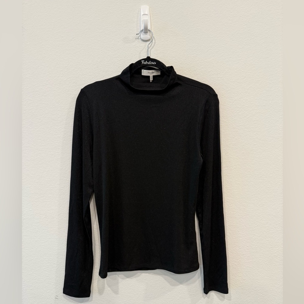 Frame Denim Black Ribbed Turtleneck Top - Picture 3 of 6